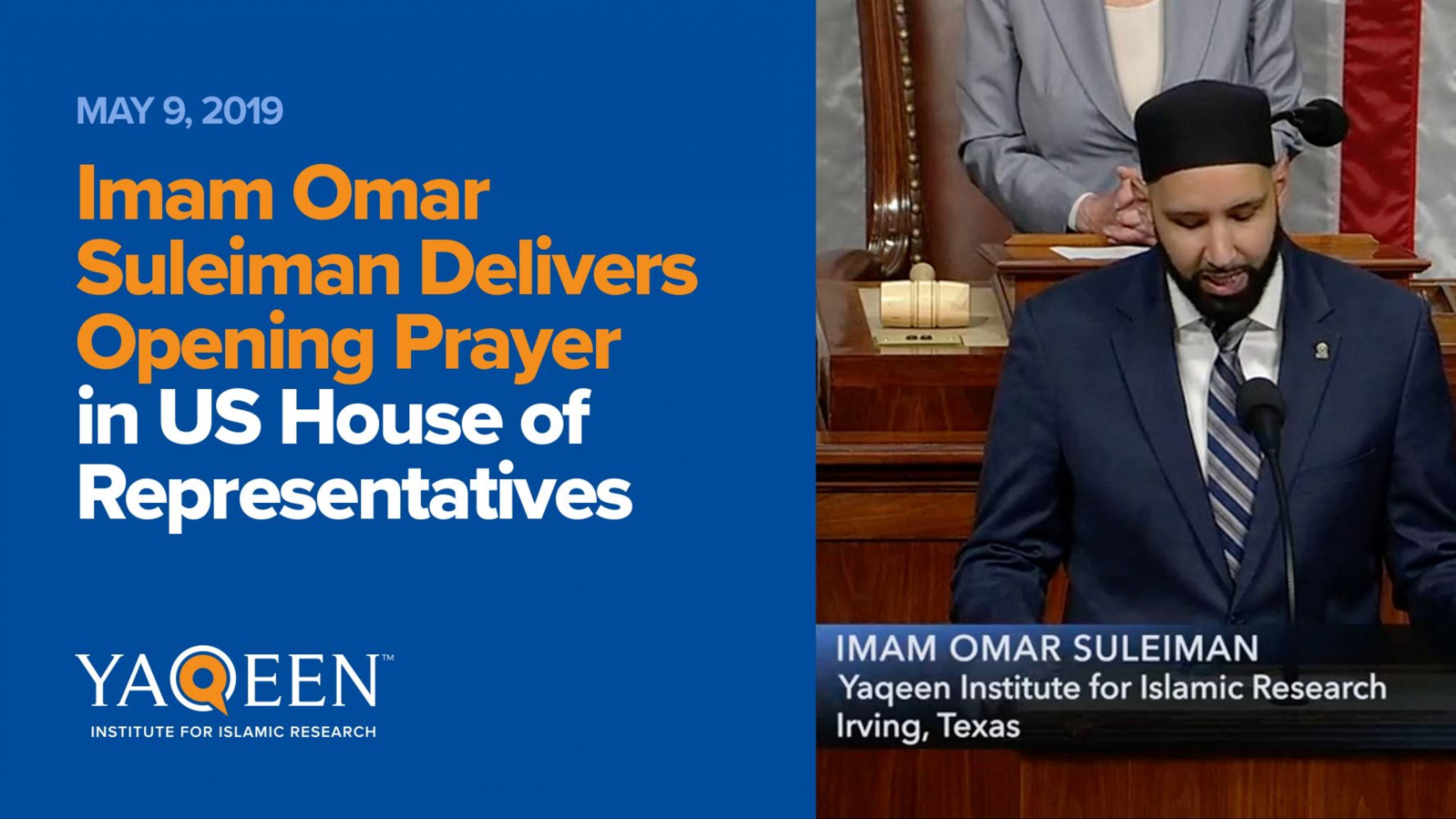 Imam Omar Suleiman Delivers Opening Prayer in US House of Representatives