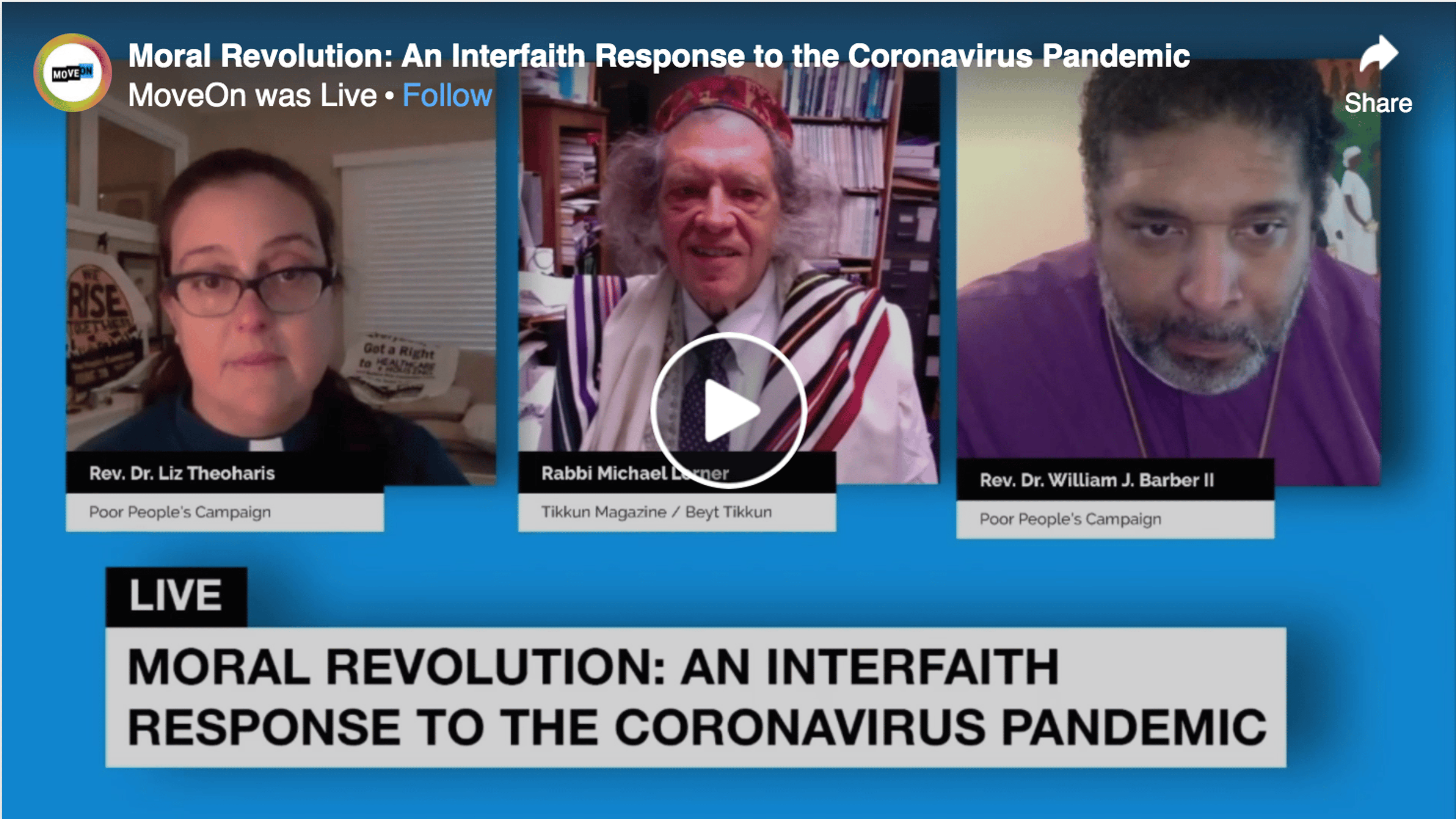 MoveOn: "An Interfaith Response to the Coronavirus Pandemic"