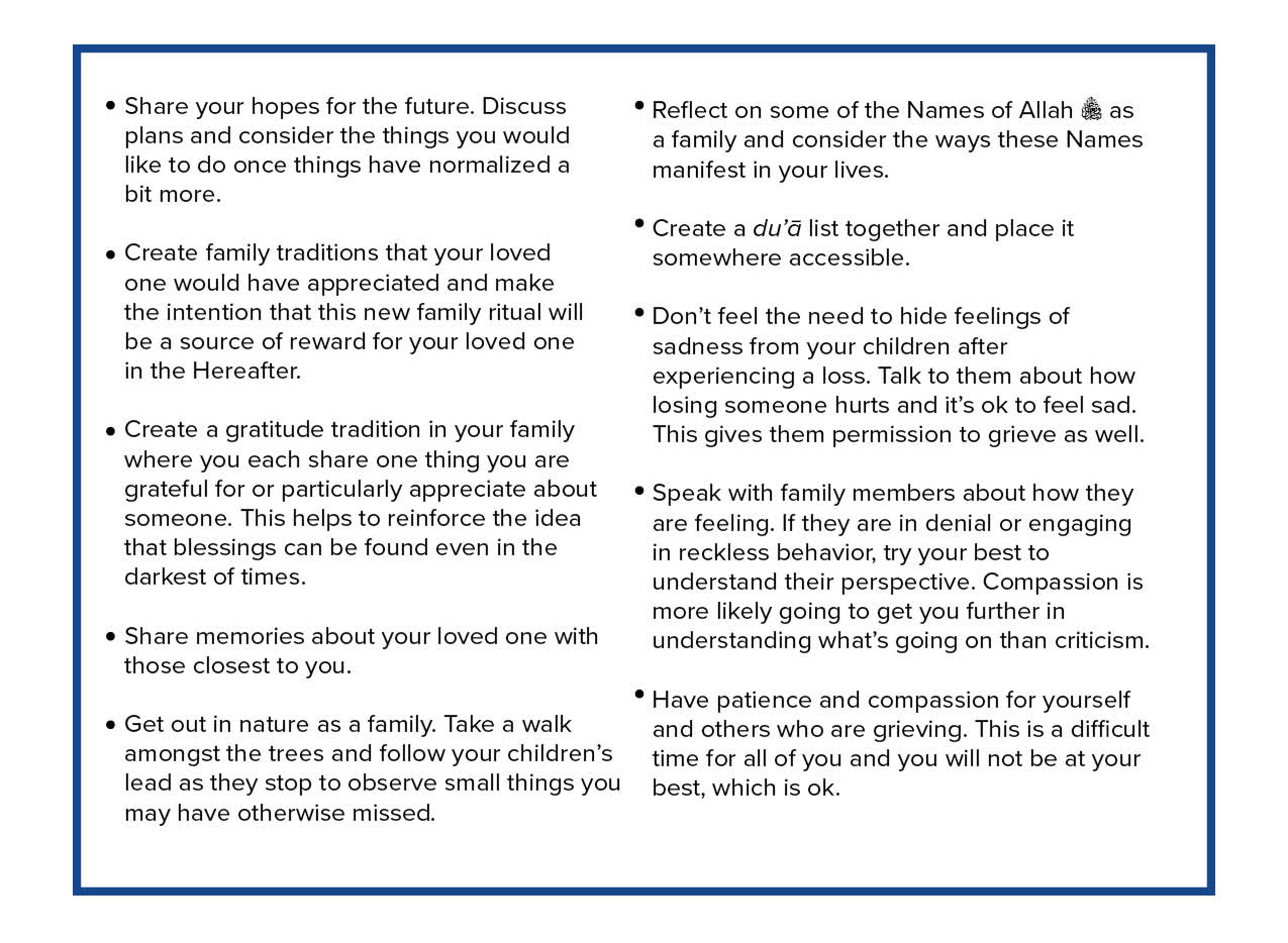 Steps on how to cope with grief and loss as a family