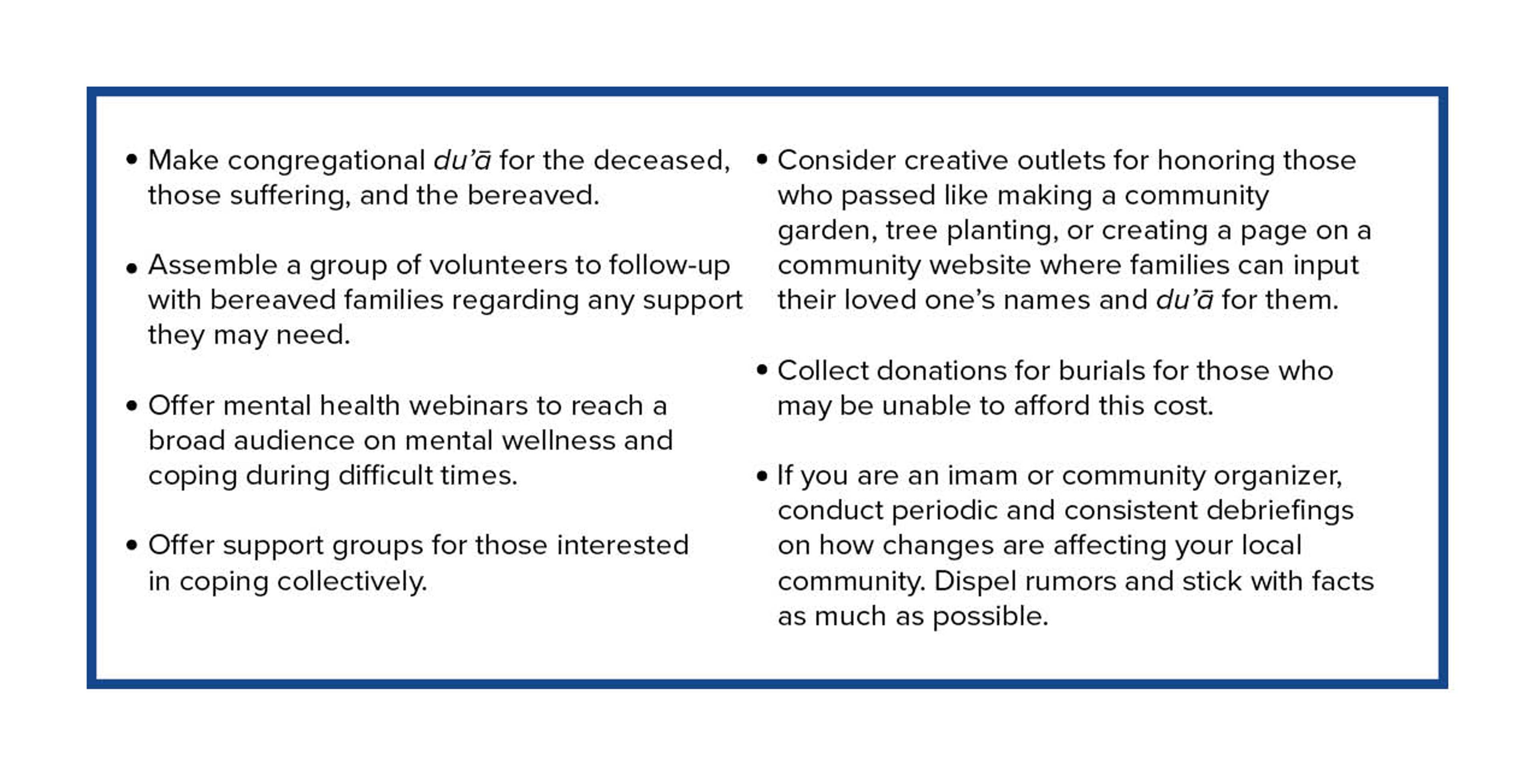 Steps on how to cope with grief and loss as a community