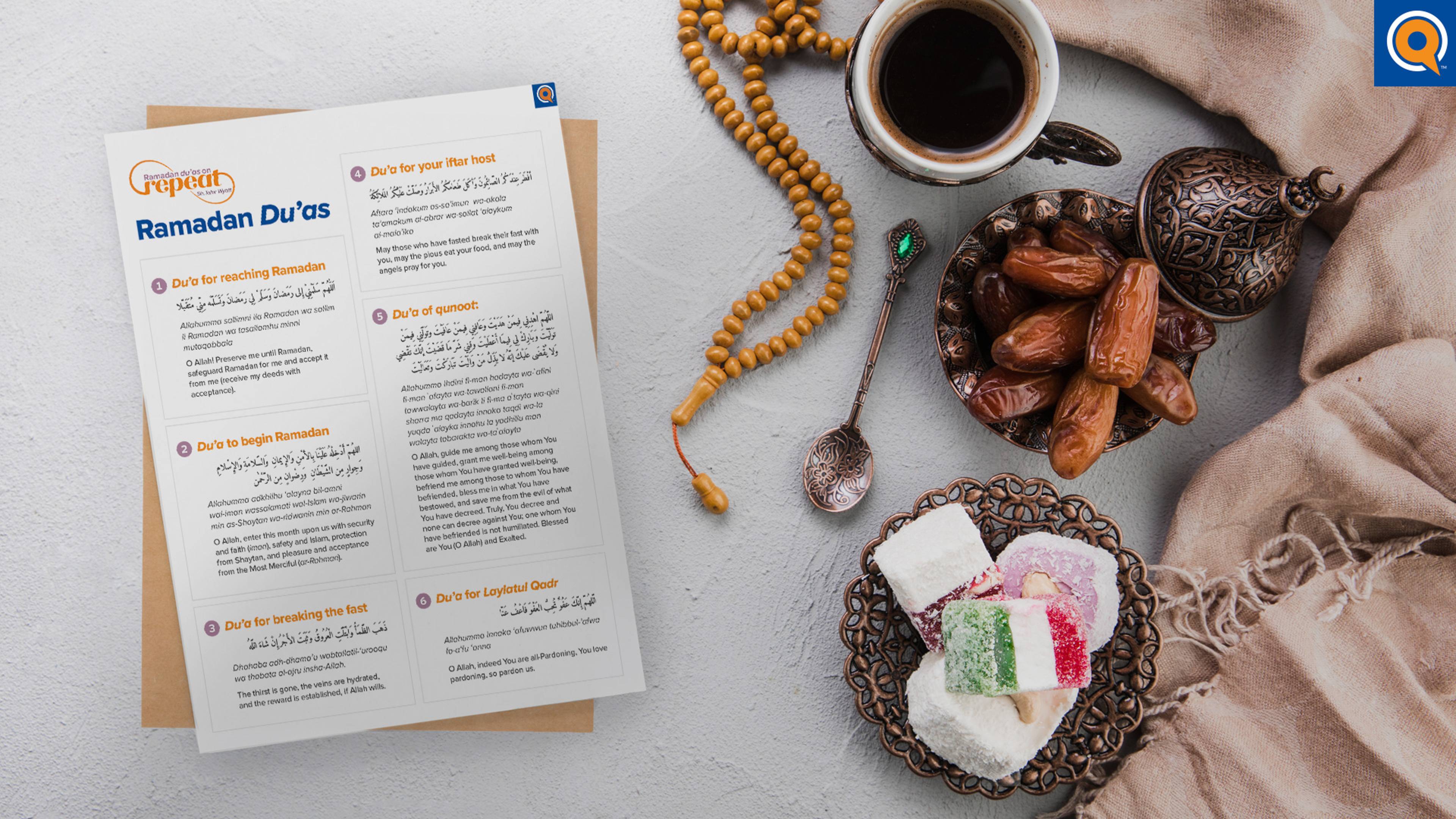 Ramadan Du'as on Repeat Printable List