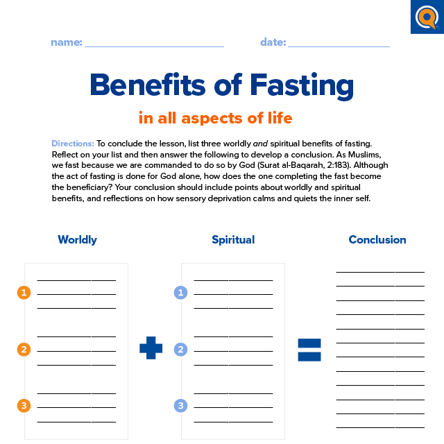 2.5 Worksheet: Benefits of fasting