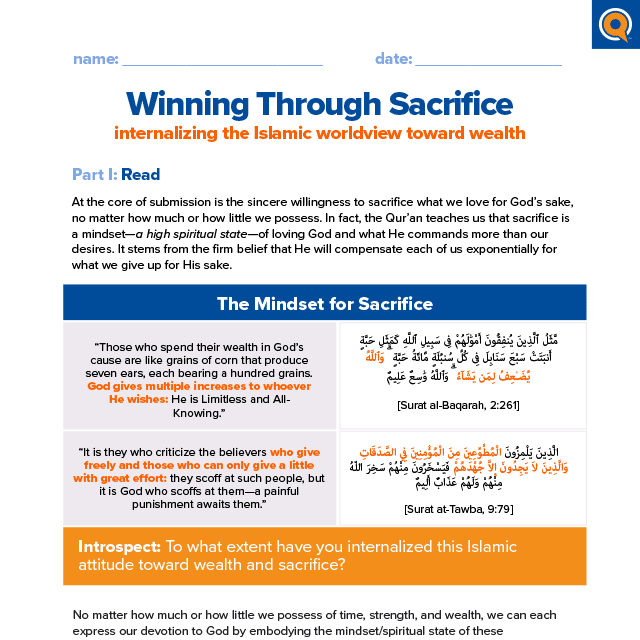 3.5 Worksheet: Winning through sacrifice