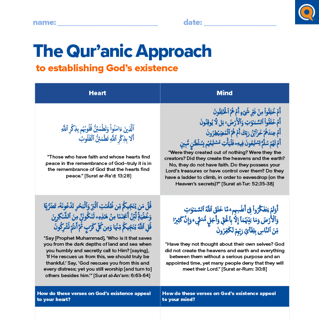 1.3 Worksheet: The Qur’anic approach