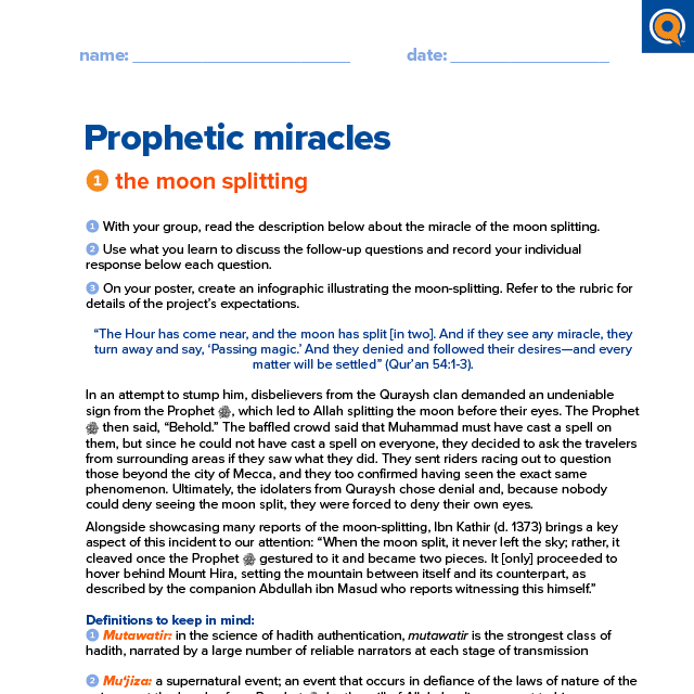 2.2 Worksheet: Prophetic miracles