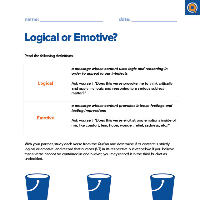 2.4 Worksheet: Logical or emotive?