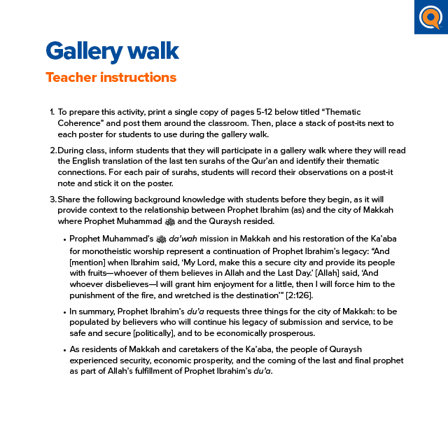 2.6 Teacher reference: Gallery walk