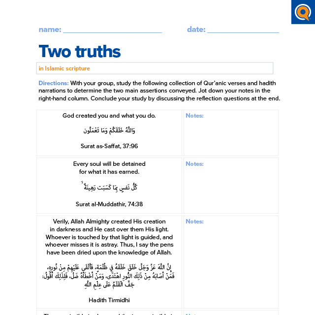 1.3 Worksheet: Two truths