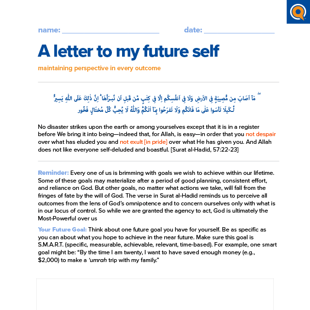 4.3 Worksheet: A letter to my future self