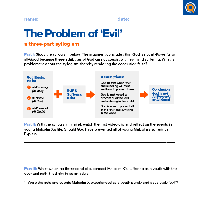 2.2 Worksheet: The problem of evil