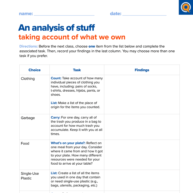 2.4 Homework: An analysis of stuff 