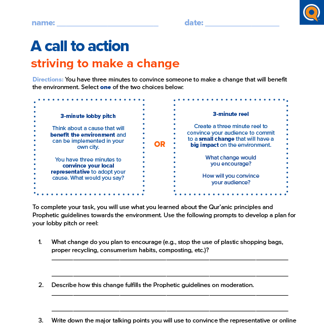 3.2 Homework: A call to action