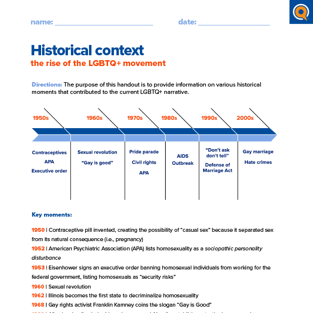 1.2 Worksheet - Historical context: the rise of the LGBTQ movement