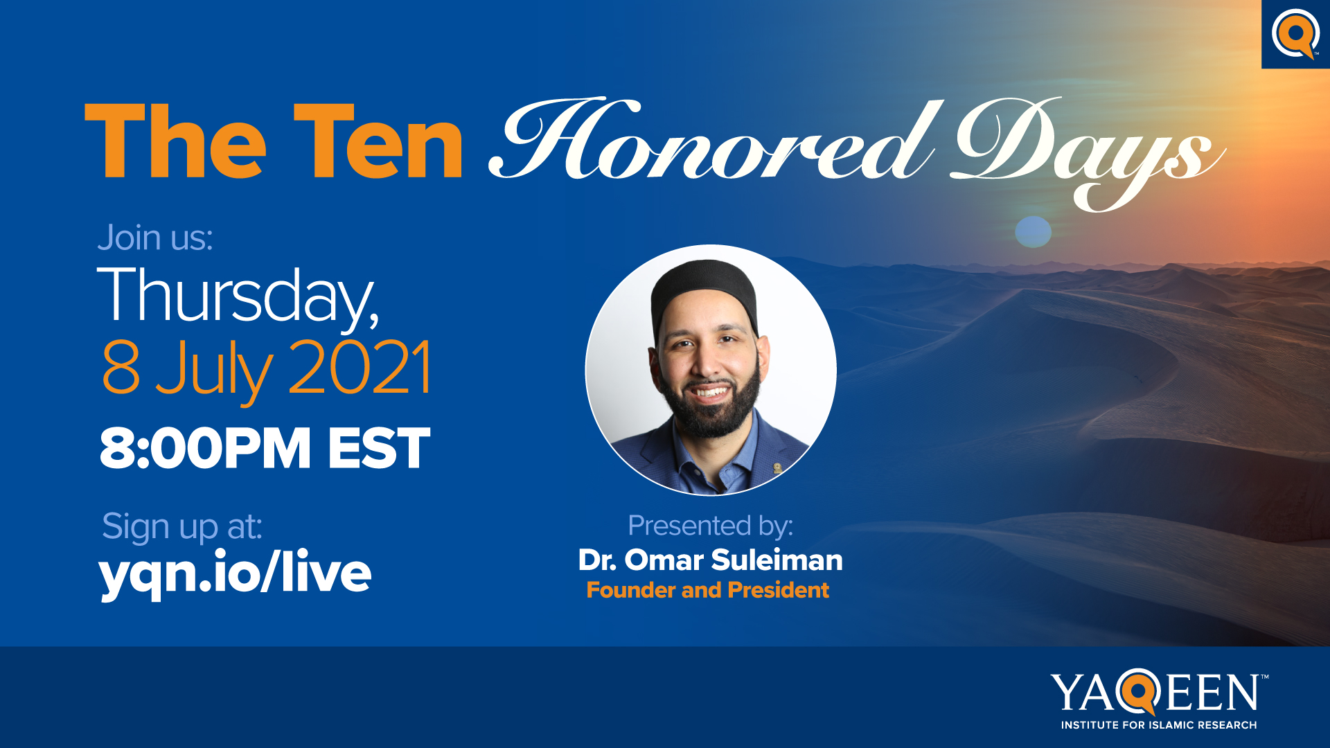 Webinar: The 10 Honored Days