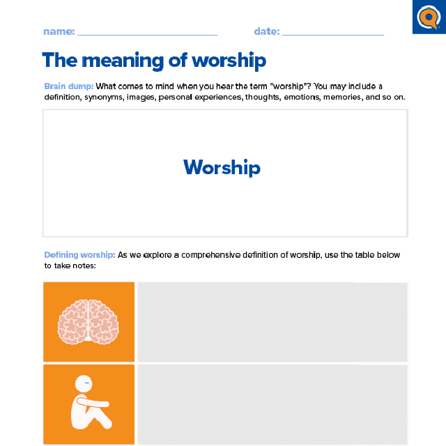 2.2 Worksheet - The meaning of worship